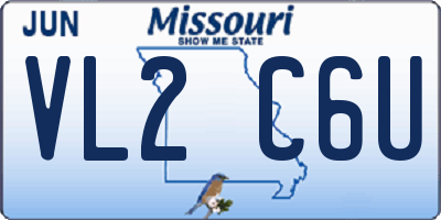 MO license plate VL2C6U