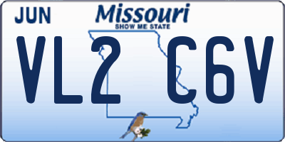 MO license plate VL2C6V