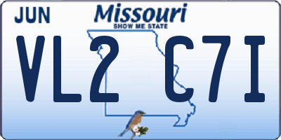 MO license plate VL2C7I