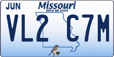 MO license plate VL2C7M