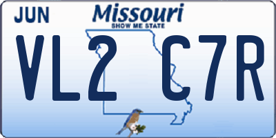 MO license plate VL2C7R