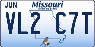 MO license plate VL2C7T