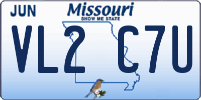 MO license plate VL2C7U