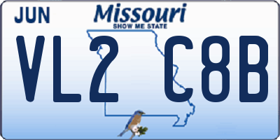 MO license plate VL2C8B