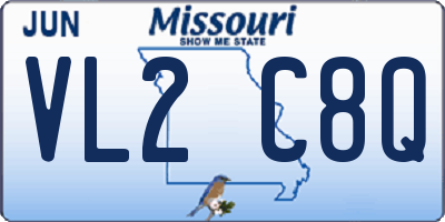 MO license plate VL2C8Q