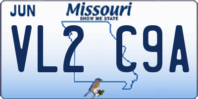 MO license plate VL2C9A