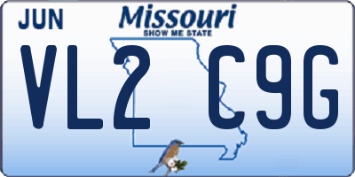 MO license plate VL2C9G