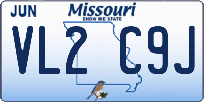 MO license plate VL2C9J