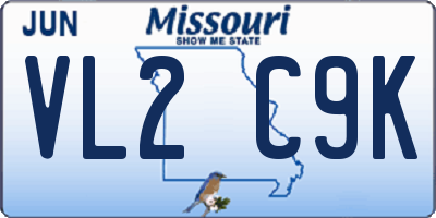 MO license plate VL2C9K