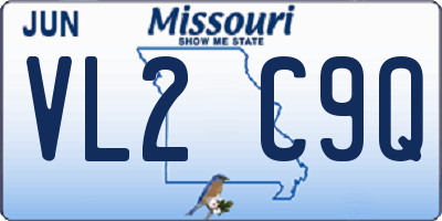 MO license plate VL2C9Q