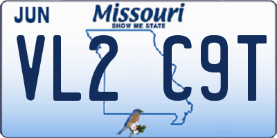 MO license plate VL2C9T