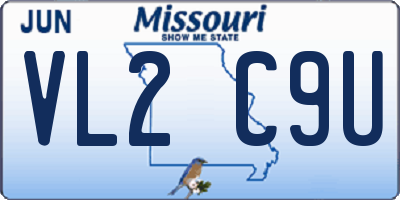 MO license plate VL2C9U
