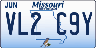 MO license plate VL2C9Y