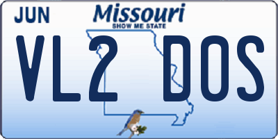 MO license plate VL2D0S
