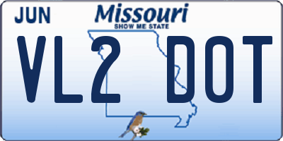 MO license plate VL2D0T