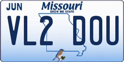 MO license plate VL2D0U