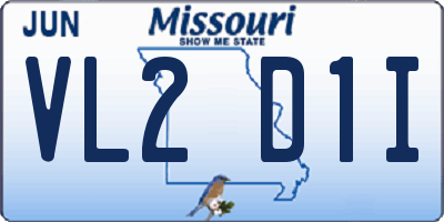 MO license plate VL2D1I