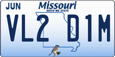 MO license plate VL2D1M