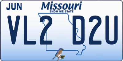 MO license plate VL2D2U