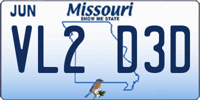 MO license plate VL2D3D