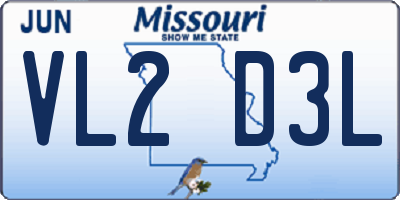 MO license plate VL2D3L
