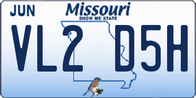 MO license plate VL2D5H