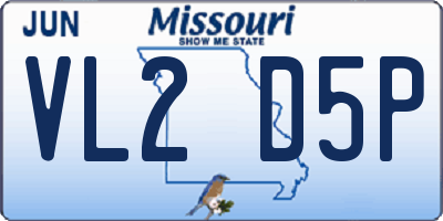 MO license plate VL2D5P