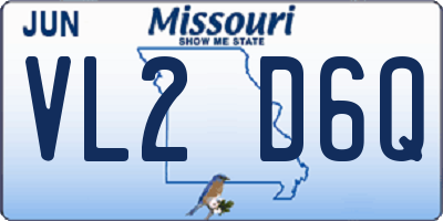 MO license plate VL2D6Q