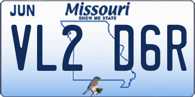 MO license plate VL2D6R