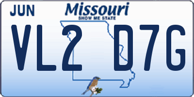 MO license plate VL2D7G