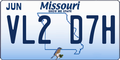 MO license plate VL2D7H