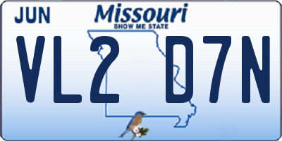 MO license plate VL2D7N
