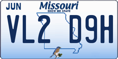 MO license plate VL2D9H