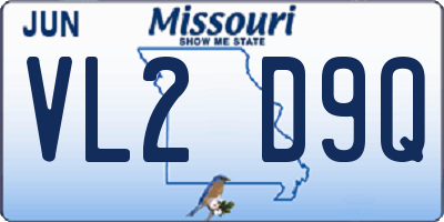 MO license plate VL2D9Q