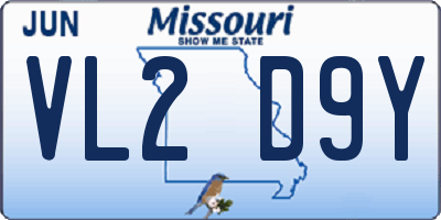 MO license plate VL2D9Y