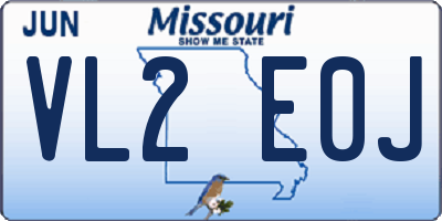 MO license plate VL2E0J