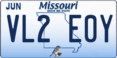 MO license plate VL2E0Y