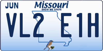 MO license plate VL2E1H