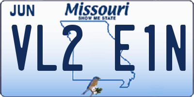 MO license plate VL2E1N