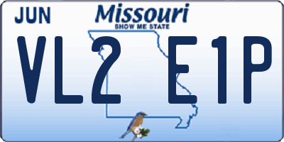 MO license plate VL2E1P