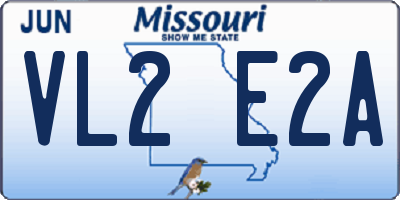 MO license plate VL2E2A