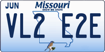 MO license plate VL2E2E
