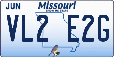 MO license plate VL2E2G