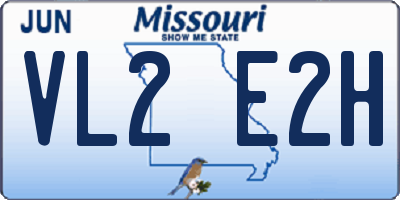 MO license plate VL2E2H