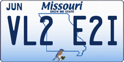 MO license plate VL2E2I