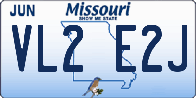 MO license plate VL2E2J