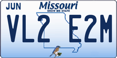 MO license plate VL2E2M