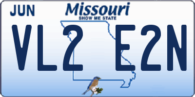 MO license plate VL2E2N