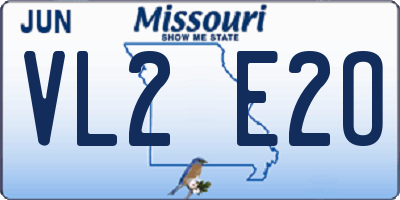 MO license plate VL2E2O