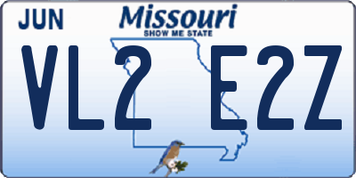 MO license plate VL2E2Z